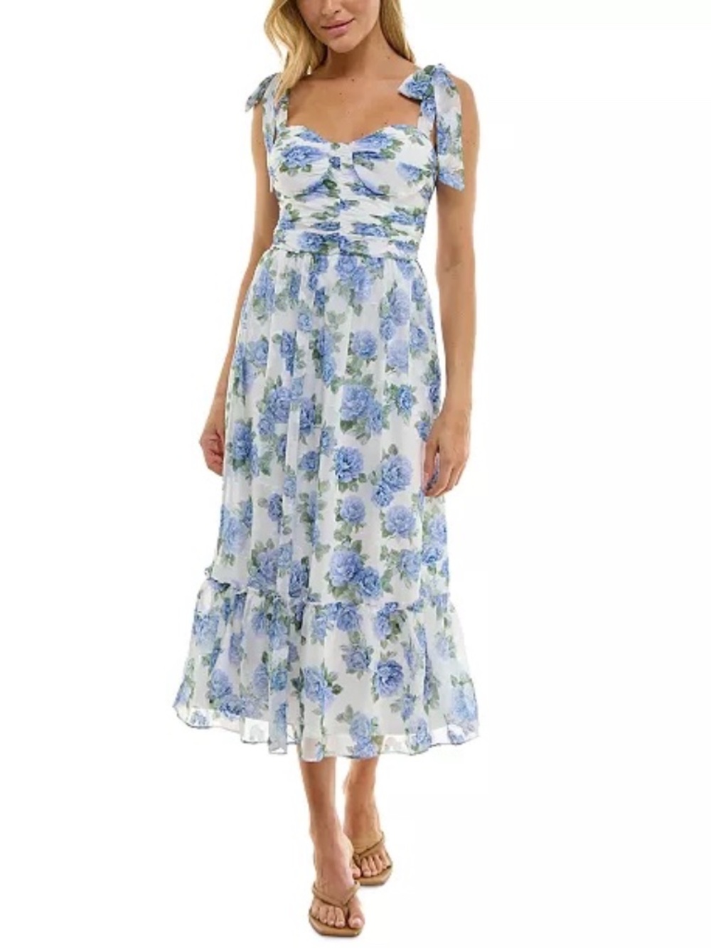 NWT BCX Dress Floral Print Jacquard Sleeveless Fit & Flare Dress - size M